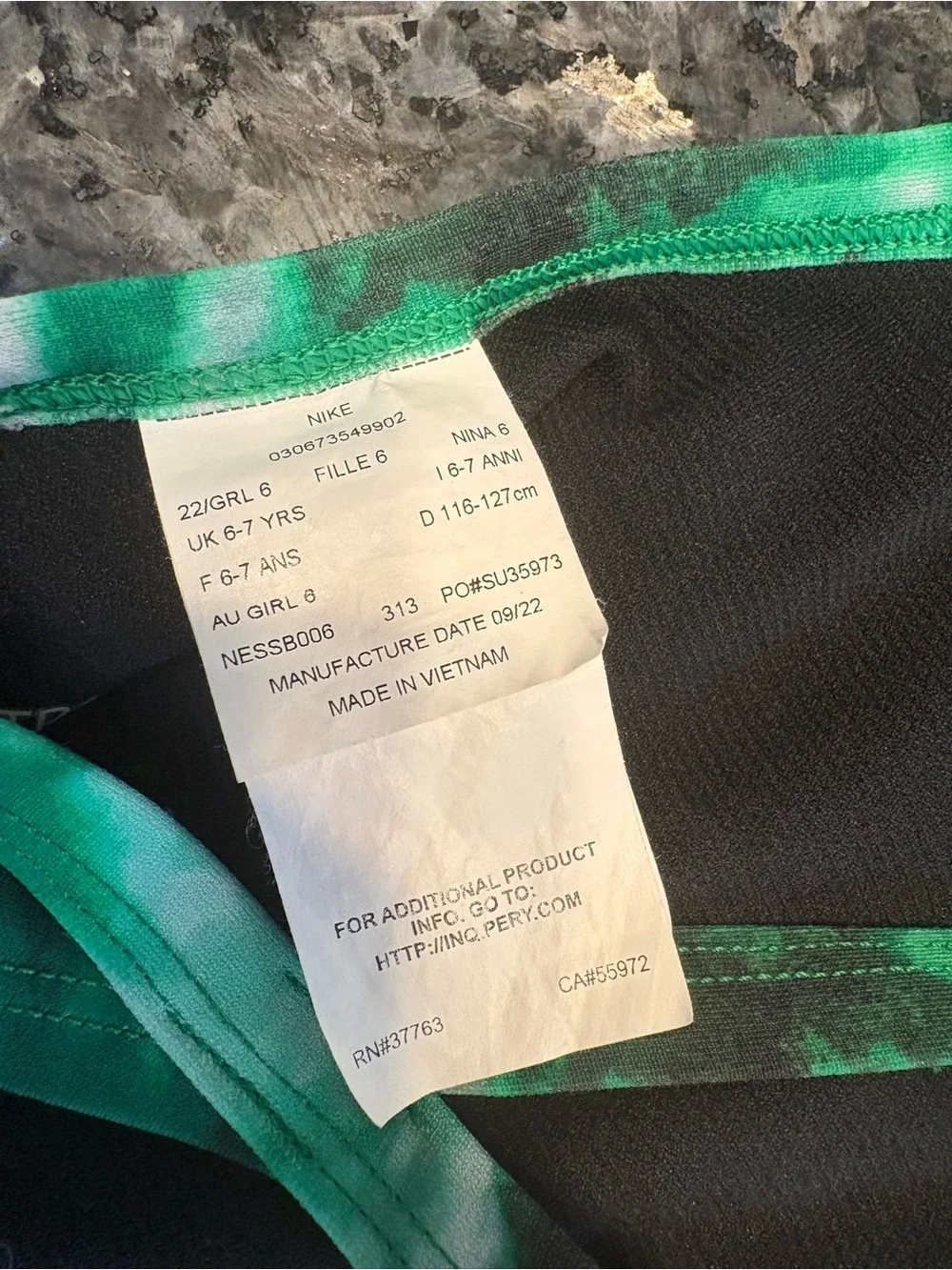 Set of 2 suits: Nike Girls' Green Tie-Dye & Blue Geo Print One-Piece Swim